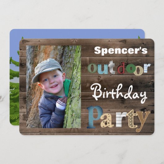Einladung zur Geburtstagsparty im Freien (Vorne/Hinten)