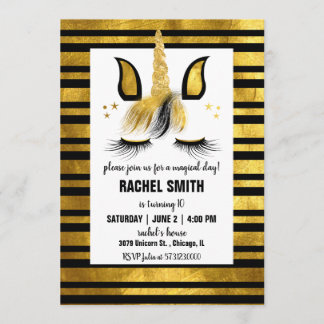 Einladung zur Geburtstagsparty in Gold und Black U