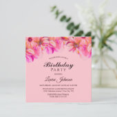 Einladung zur Geburtstagsparty in Rosa (Stehend Vorderseite)