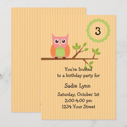 Einladung zur Geburtstagsparty (#INV004) (Vorne/Hinten)