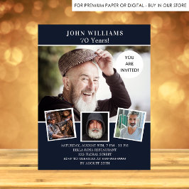 Einladung zur Geburtstagsparty Marine Blue Foto Flyer