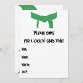 Einladung zur Geburtstagsparty "Martial Arts Green (Vorne/Hinten)