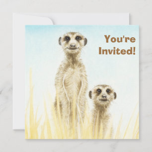 Einladung zur Geburtstagsparty Niedlich Meerkats