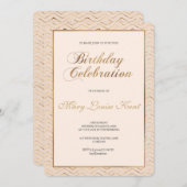 Einladung zur Geburtstagsparty Peach and Gold (Vorne/Hinten)