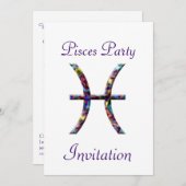 Einladung zur Geburtstagsparty Pisces Themed Zodia (Vorne/Hinten)