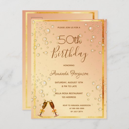 Einladung zur Geburtstagsparty Postkarte