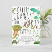 Einladung zur Geburtstagsparty Reptile - Eidechsen (Stehend Vorderseite)