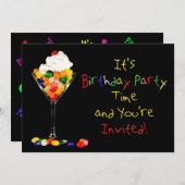 Einladung zur Geburtstagsparty , Sundae Jelly Bean (Vorne/Hinten)