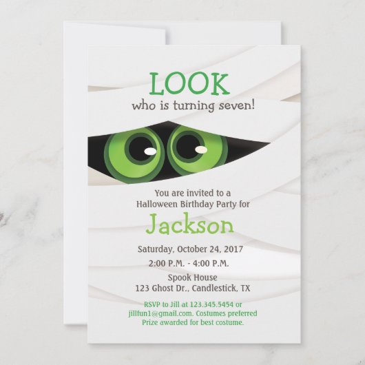 Einladung zur Geburtstagsparty von Mama Halloween (Vorderseite)