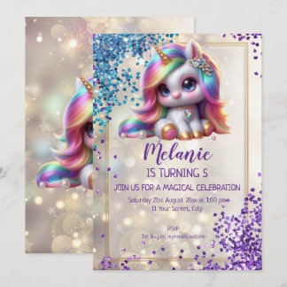 Einladung zur Geburtstagsparty von Unicorn