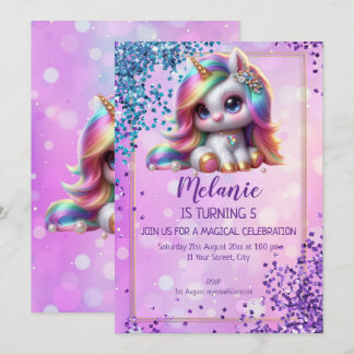 Einladung zur Geburtstagsparty von Unicorn
