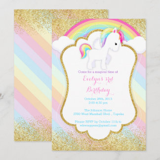 Einladung zur Geburtstagsparty von Unicorn - Paste