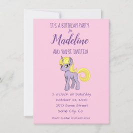 Einladung zur Geburtstagsparty von Unicorn Pink