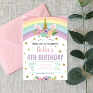 Einladung zur Geburtstagsparty von Unicorn und Rai