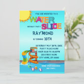 Einladung zur Geburtstagsparty Waterslide (Stehend Vorderseite)