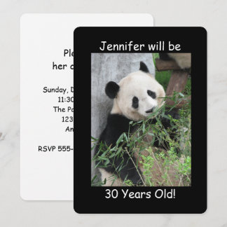 Einladung zur Geburtstagsparty, zweiseitig, Panda 