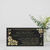 Einladung zur Gedenkfeier - Schwarze Blüte (Stehend Vorderseite)