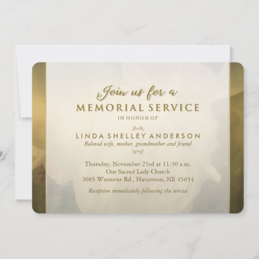 Einladung zur Gedenkstätte der weißen Golden Rose (Rückseite)