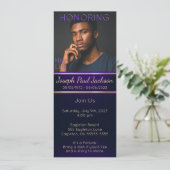 Einladung zur Gedenkveranstaltung für lila Fotos u (Stehend Vorderseite)