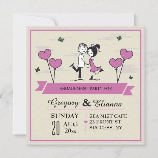 Einladung zur gemeinsamen Hochzeitsfeier (Vorderseite)