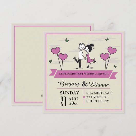 Einladung zur gemeinsamen Hochzeitsfeier (Vorne/Hinten)