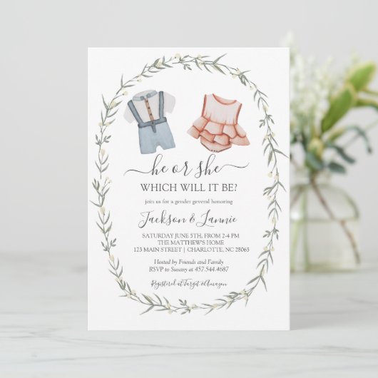 Einladung zur Genderoffenbarung, Vintage Genderfor (Stehend Vorderseite)