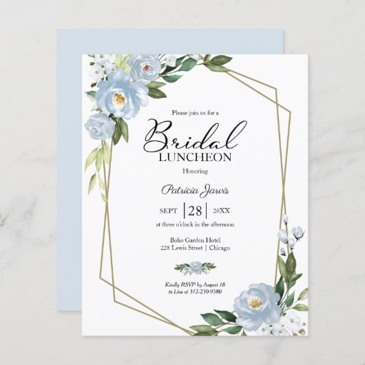 Einladung zur geometrischen Blumenarbeit Bridal Lu (Vorne/Hinten)