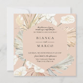 Einladung zur geometrischen Jungle-Rahmen-Hochzeit (Vorderseite)