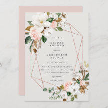 Einladung zur geometrischen Magnolia Bridal Dusche