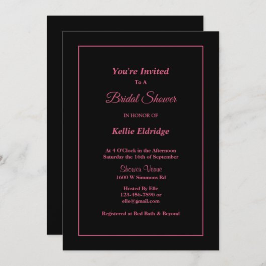 Einladung zur Gerahmten Brautdusche (Vorne/Hinten)