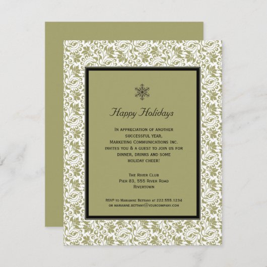Einladung zur Gerahmten Feierlichkeit in Damask (Vorne/Hinten)