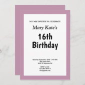 Einladung zur Gerahmten Geburtstagsfeier in Rosa (Vorne/Hinten)