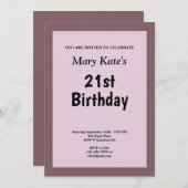 Einladung zur Gerahmten Geburtstagsparty lila/rot (Vorne/Hinten)