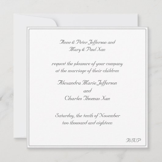 Einladung zur Gerahmten Hochzeit (Vorderseite)