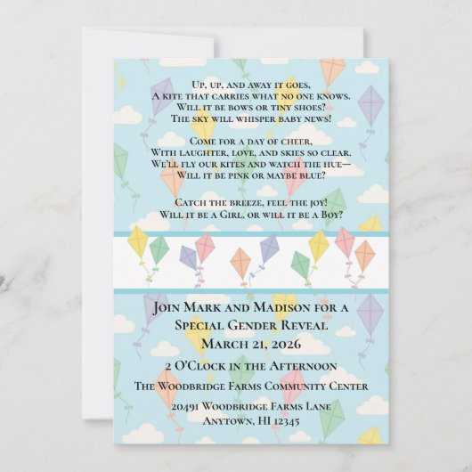 Einladung zur Geschlechtsenthüllung: Hoch, hoch un (Vorderseite)