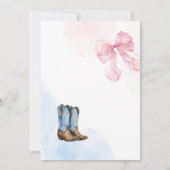 Einladung zur Geschlechtsenthüllungsfeier: Stiefel (Rückseite)
