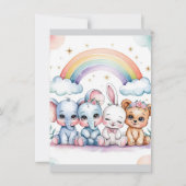 Einladung zur geschlechtsneutralen Woodland-Kinder (Rückseite)