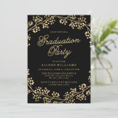 Einladung zur Gilded Gold Graduation Party (Stehend Vorderseite)