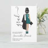 Einladung zur Girl Graduation Party (Stehend Vorderseite)