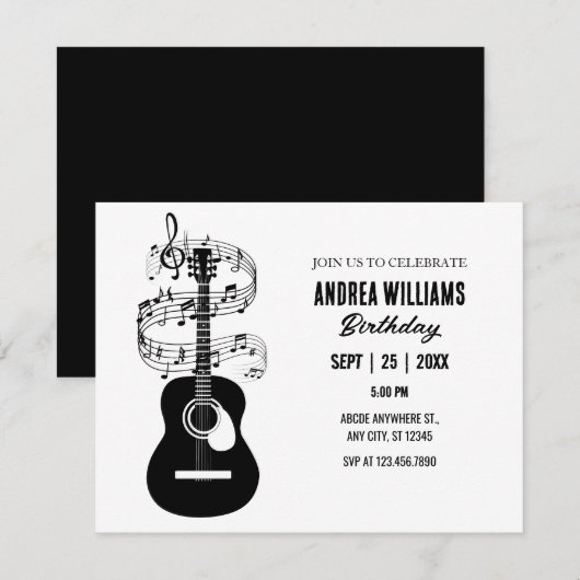 Einladung zur Gitarrenmelodie (Vorne/Hinten)