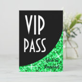 Einladung zur Glitz Green Black Kurve "VIP Pass" (Stehend Vorderseite)
