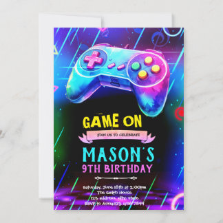 Einladung zur Glow-Game-Night-Party