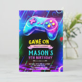 Einladung zur Glow-Game-Night-Party (Stehend Vorderseite)