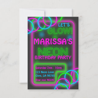 Einladung zur Glow-Party zum Anpassen