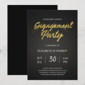 Einladung zur Gold & Black Christmas Engagement (Vorne/Hinten)