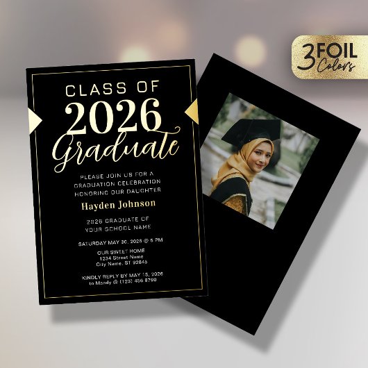 Einladung zur Gold & Black Graduation Party