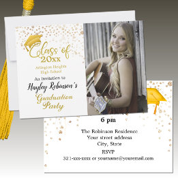 Einladung zur Gold Cap Foto Graduation Party