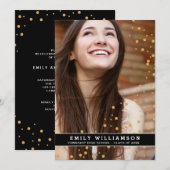 Einladung zur Gold Dot Glam Foto Graduation Party (Vorne/Hinten)