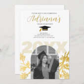 Einladung zur Gold Graduation Party (Vorne/Hinten)