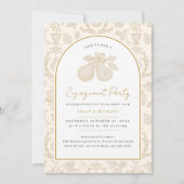 Einladung zur Gold Perfect Pear Engagement Party (Vorderseite)